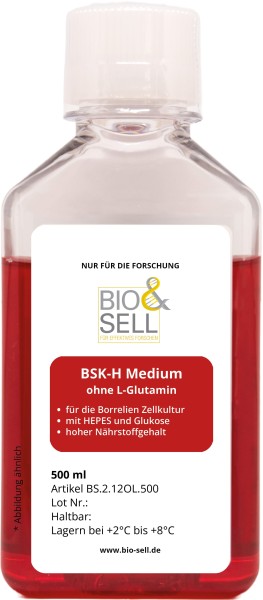 BSK-H Borrelia Growthmedium ohne L-Gln, 500 ml - Lieferbar