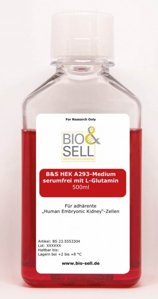 HEK 293 (células renales) medio S sin suero, 500 ml