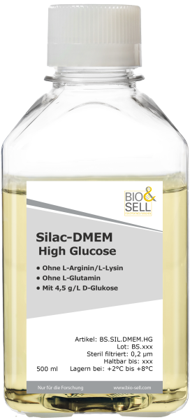 SILAC DMEM - Alto Glucosio (4,5g/L) / Senza L-Arginina, senza L-Lisina, senza L-Glutammina, senza Rosso Fenolo