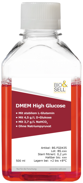 Terreno liquido DMEM senza Na-piruvato, con glutammina stabile, 500 ml